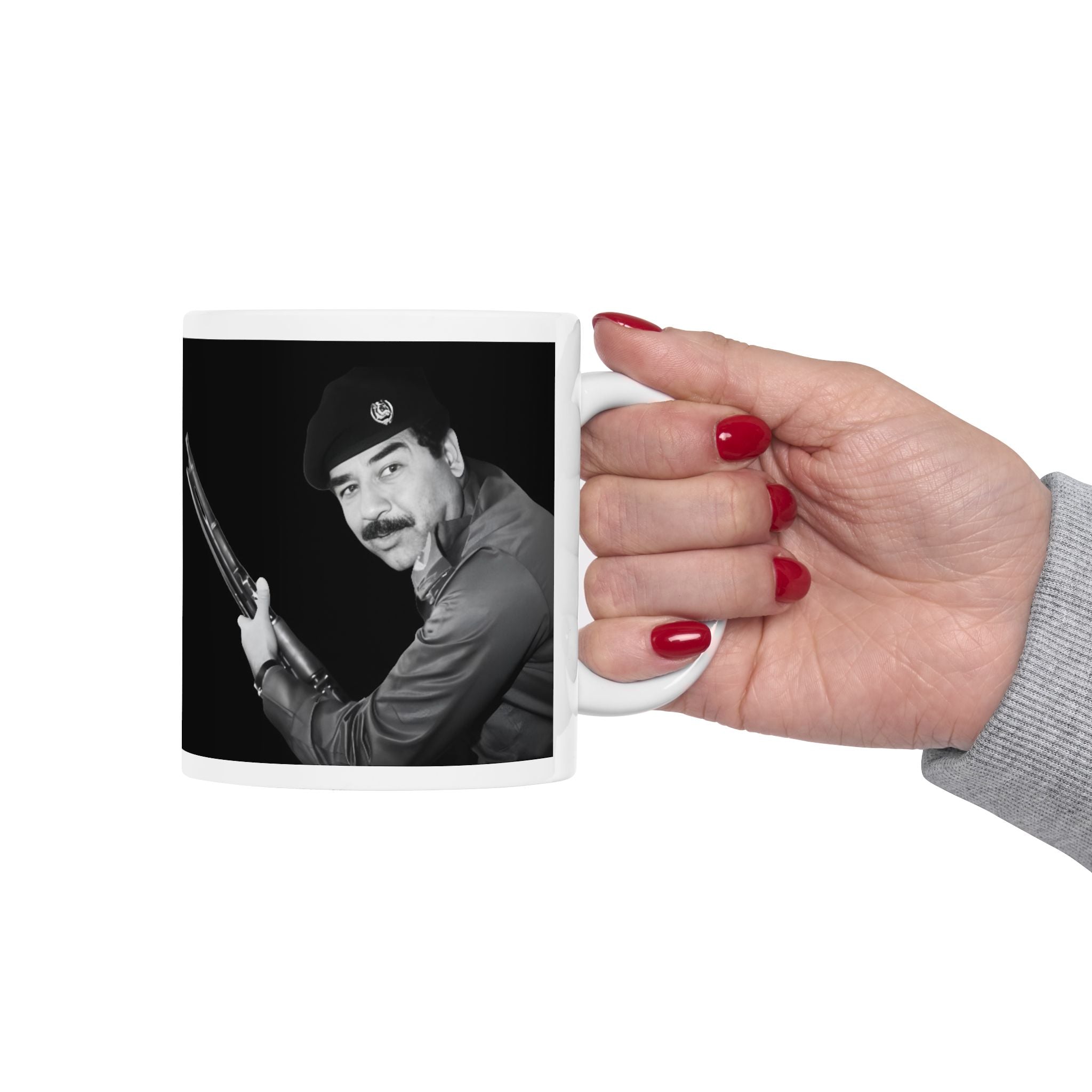 Novelty Mug - Saddam Hussein Image - Funny Gift for Coffee Lovers
